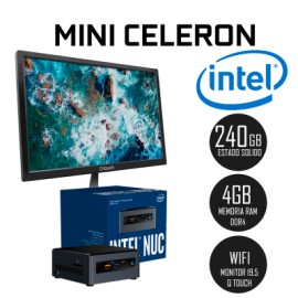 MINI CELERON NUC + MONITOR 19+ KIT TECLADO/MOUSE NUC7JY