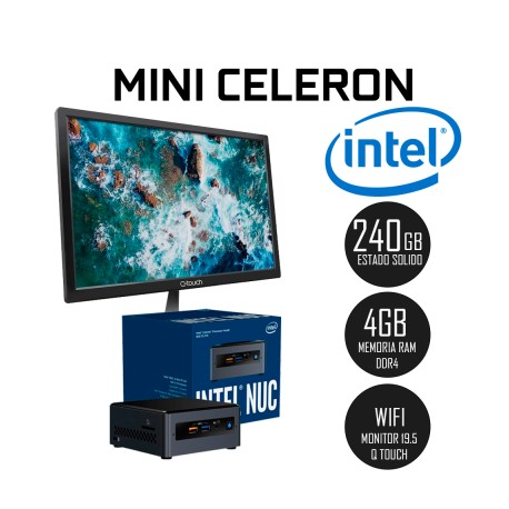 MINI CELERON NUC + MONITOR 19+ KIT TECLADO/MOUSE NUC7JY