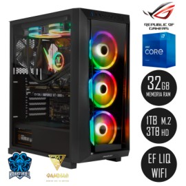 PC GAMER CORE i7-11700, 32GB RAM, 1TB M.2 + 3TB HDD, ROG Z590-E, ENFRIMIENTO LIQUIDO, FUENTE 750W 80