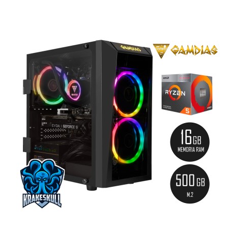 PC GAMER TALOS E1 RYZEN 5 5600G 16GB RAM M.2 500GB + 1TB HDD WIFI