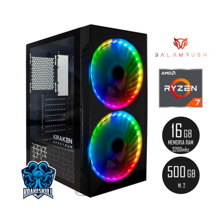 PC KRAKEN RYZEN 7 5700G, 500GB M.2 + 1TB HDD, 16GB RAM, WIFI Y BLUETOOTH KRAKEN