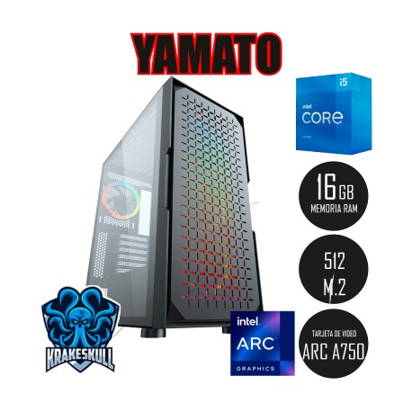 PC YAMATO CORE i5-12400F. ARC A750 8GB, 16GB RAM, 512GB M.2, WIFI, W11