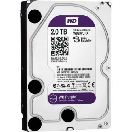 DISCO DURO INTERNO 2TB WD PURPLE 3.5  SATA 5400RPM